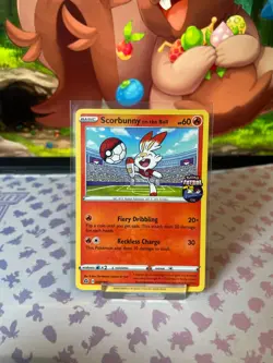 Scorbunny On The Ball - 004/005 - Futsal Promo - Pokemon TCG Card NM Rare UK - Image 1