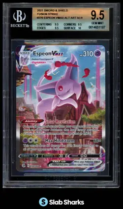 2021 POKEMON SWORD SHIELD FUSION STRIKE #270/264 ESPEON VMAX SECRET RARE BGS 9.5 - Image 1