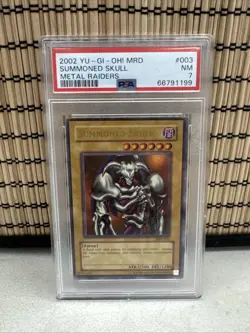 2002 Yugioh - Summoned Skull - Metal Raiders #003 Near Mint - PSA 7 - Image 1