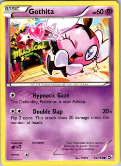 Pokemon TCG Gothita B&W Legendary Treasures 69/113 Regular Common Card Played LP - Image 1