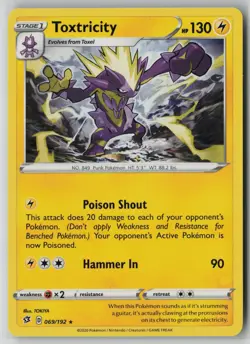 Toxtricity 69/192 Pokemon Rebel Clash Rare Near Mint Card (NM) 1 - Image 1