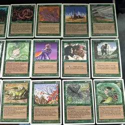 Vintage MTG Lot: 1995 4th Edition 33 DIFFERENT Green Cards No Dupes Light Play - Image 2