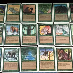 Vintage MTG Lot: 1995 4th Edition 33 DIFFERENT Green Cards No Dupes Light Play - Image 3