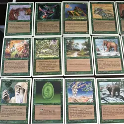 Vintage MTG Lot: 1995 4th Edition 33 DIFFERENT Green Cards No Dupes Light Play - Image 4