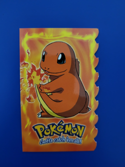 Topps Pokemon Evolution Card - #04 Charmander, Rare, Black Logo, Die-cut - Image 1