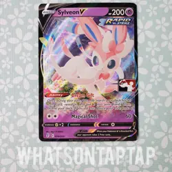 Pokemon Card Sylveon V 074/203 Ultra Rare Sword Shield Prize Pack Series One LP - Image 1