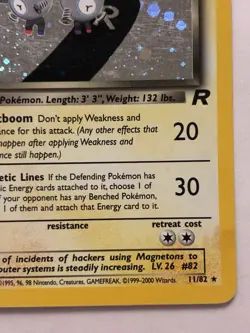 Pokemon Dark Magneton TCG Holo Rare Card 11/82 - Image 4