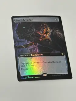MtG CLB Basilisk Collar #595 Extended Art FOIL - Image 1