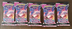 Pokemon TCG Sword & Shield Fusion Strike Sleeved Booster Pack Lot of 5 820650809170 - Image 1