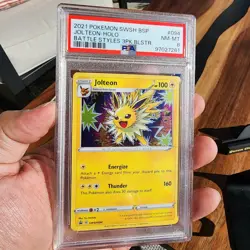 PSA 8 Jolteon HOLO 2021 Pokemon SWSH Black Star Promo Battle Styles - #094 - Image 3