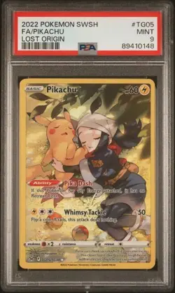 2022 POKEMON SWORD & SHIELD LOST ORIGIN #TG05 FA/PIKACHU LOST ORIGIN PSA 9 - Image 1