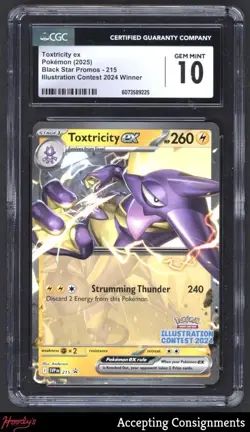 2025 Pokemon Scarlet & Violet Toxtricity ex STAMP Illustration Contest CGC 10 - Image 1