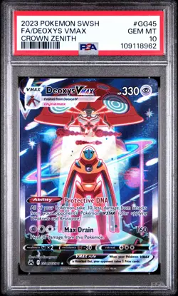 Deoxys VMAX GG45/GG70 PSA 10 Pokemon SWSH Crown Zenith Galarian Gallery 2023 - Image 1