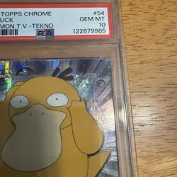 Pokemon 2000 Topps Chrome Psyduck Tekno PSA 10 Gem Mint #54 - Image 3