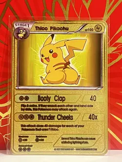 Thicc Pikachu Gold Metal Pokemon Card-Collectible/Gift/Display HOT - Image 1
