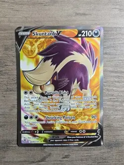 Pokemon TCG Skuntank V 180/195 Silver Tempest Sword & Shield Full Art NM - Image 1