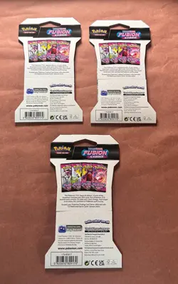 Fusion Strike Sealed Sleeved Pokemon Booster Card Set of 3 Total Packs NEW - Image 2