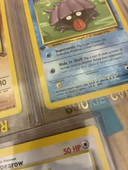 1st Edition Pokemon Card Lot WOTC Jungle Fossil Rhyhorn Spearow Mankey Shellder - Image 2