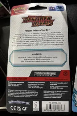 NEW & SEALED Pokemon Destined Rivals Blister Pack w/ TCG Holo Eevee Promo Card! - Image 2
