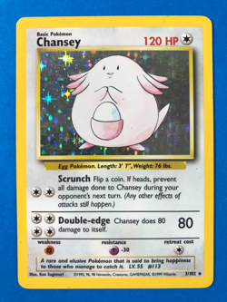 Chansey 3/102 Holo 1999 WOTC Pokemon TCG Base Set Unlimited Rare Card MP - Image 1