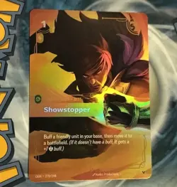 Showstopper Sett Riftbound Origins Signature Spell Card Legendary 270/298 TCG MT - Image 1