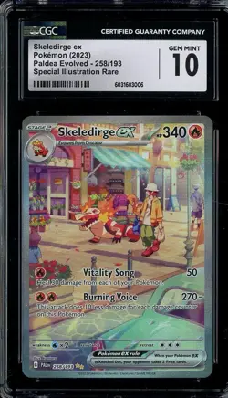 2023 Pokemon Paldea Evolved 258/193 SKELEDIRGE ex SIR CGC 10 Gem Mint - Image 1