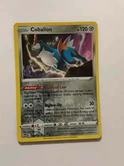 Pokemon Card Silver Tempest Reverse Holographic Cobalion 126/159 NM - Image 1