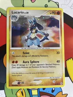 Lucario 6/130 Holo Diamond and Pearl Pokemon Card Mint / Near Mint SWIRL - Image 1