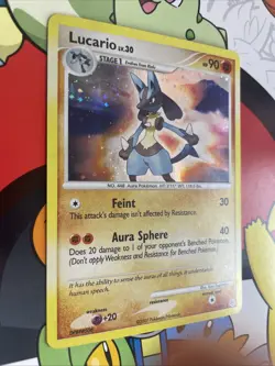Lucario 6/130 Holo Diamond and Pearl Pokemon Card Mint / Near Mint SWIRL - Image 2