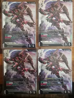 Justice Gundam - Newtype Rising #GD01-066 LR - NM Holo Foil Gundam Card Game x4 - Image 1