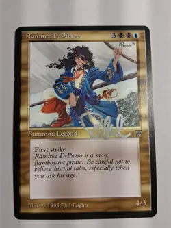 Ramirez DePietro MTG Legends Uncommon Legendary Creature Autographed - Image 1