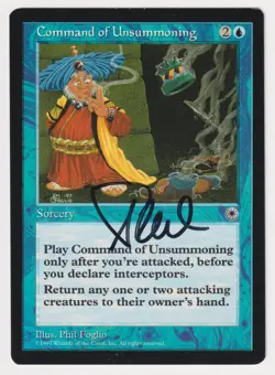 Signed Command of Unsummoning MP Portal Artist Phil Foglio 1997 WOTC MTG Magic! - Image 1
