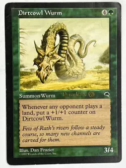 MTG 1X Dirtcowl Wurm X1 Prerelease Promo (Tempest) Magic - HP (Creased) - Image 1