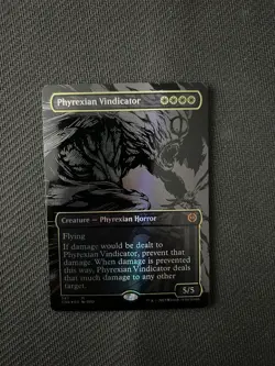 Phyrexian Vindicator (Oil Slick Raised Foil) Misprint Back - Image 1