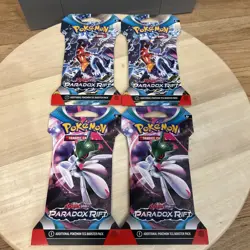 4 Pokemon TCG Paradox Rift Booster Packs New Factory Sealed Lot Of 4 Packs - Image 1