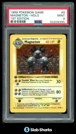 1999 POKEMON SET 1ST EDITION #9/102 MAGNETON HOLO PSA 9 - Image 1