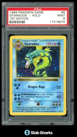 1999 POKEMON SET 1ST EDITION #6/102 GYARADOS HOLO PSA 9 - Image 1