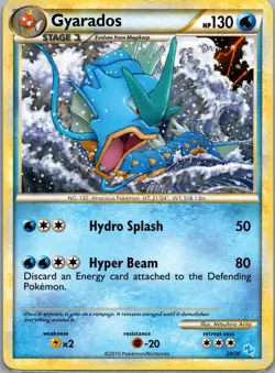 HGSS Trainer Kit: Gyarados & Raichu #20/30 Gyarados (#20 Non-Holo) Pokemon LP - Image 1