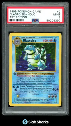 1999 POKEMON SET 1ST EDITION #2/102 BLASTOISE HOLO PSA 9 - Image 1