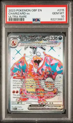 Charizard ex - 215/197 - Ultra Rare - Obsidian Flames - Pokemon - PSA 10! - Image 1