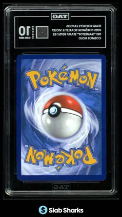 2025 POKEMON DRI EN TEAM ROCKET'S ZAPDOS GAMESTOP STAMP PROMO COSMOS HOLO TAG 10 - Image 2