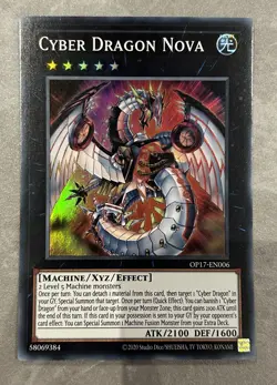 Cyber Dragon Nova OP17-EN006 Super Rare UNL Edition YuGiOh Card LP - Image 1