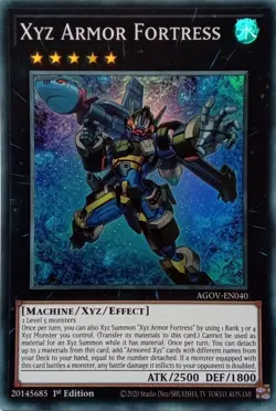 AGOV-EN040 XYZ ARMOR FORTRESS SUPER RARE 1ST EDITION YuGiOh CARD - Image 1