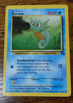 Horsea 49/62 Additional Ink Printer Hickey Fossil Pokemon Card LP - Image 1