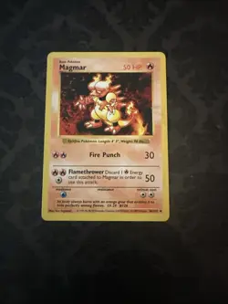 Magmar 36/102 Shadowless Base Set Vintage 1999 WOTC Pokemon Card 36/102 - Image 1