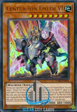 Yugioh VASM-EN018 Centur-Ion Emeth VI Ultra Rare 1st Edition - Image 1