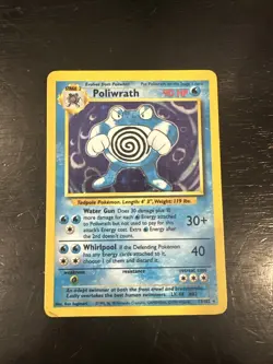 Pokemon TCG Poliwrath 13/102 Base Set Holo WOTC Trading Card - Image 1