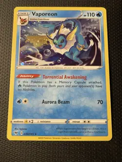 Vaporeon 030/185 Cosmos GALAXY SWIRL Foil Black Star Promo Pokemon Card TCG NM/M - Image 1