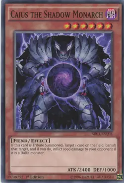 Yugioh Caius The Shadow Monarch SR01-EN004 Common LP - Image 1