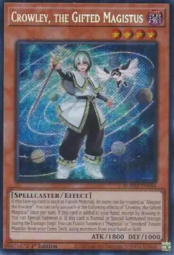 Yugioh Monster Mayhem - Crowley, the Gifted Magistus - Secret Rare - BLMM-EN044 - Image 1